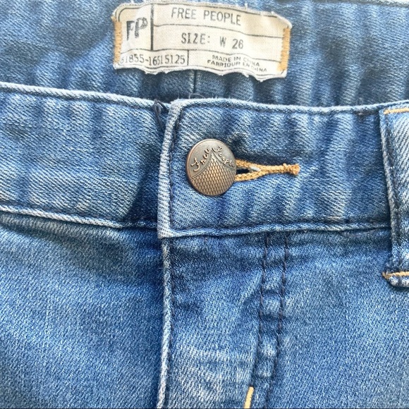🌸Free People🌸 Side Striped Skinny Jeans Size 26 Blue - Picture 2 of 10